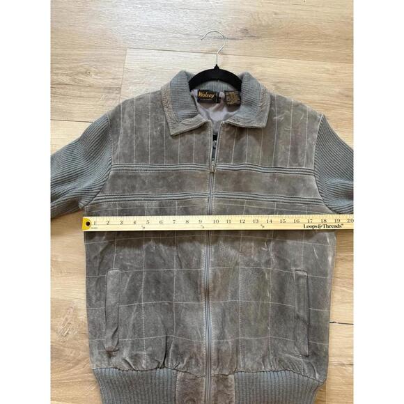 Wolsey International‎ Vintage Suede and Wool Sweater Zip Up Men's L - Picture 3 of 6